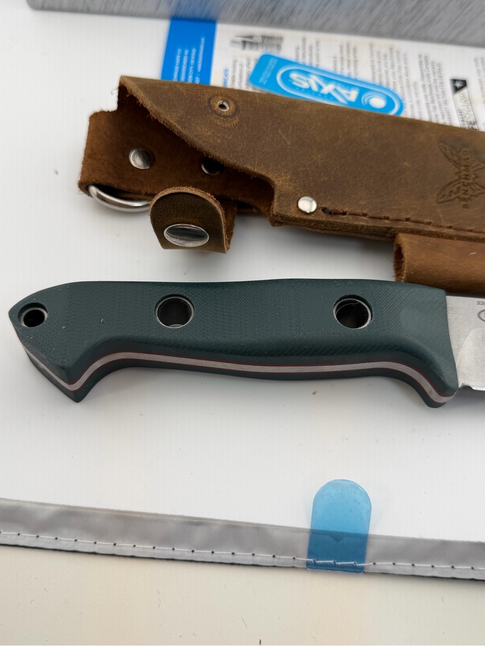 Benchmade 162 Bushcrafter Fixed Blade Knife w/ Original Leather Sheath – USA - Picture 7 of 10